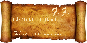 Füleki Filibert névjegykártya